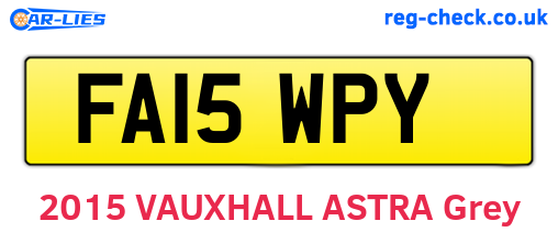 FA15WPY are the vehicle registration plates.