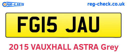FG15JAU are the vehicle registration plates.