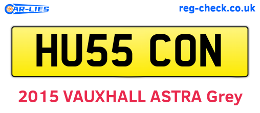 HU55CON are the vehicle registration plates.