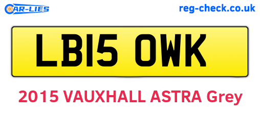 LB15OWK are the vehicle registration plates.