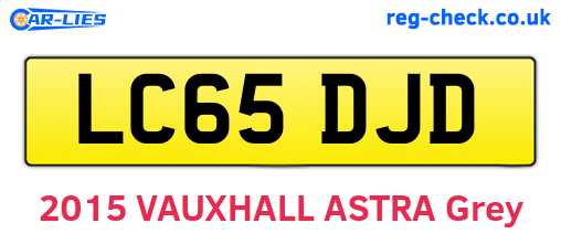 LC65DJD are the vehicle registration plates.