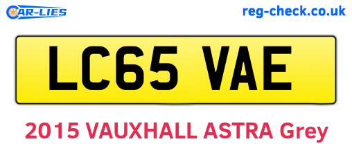 LC65VAE are the vehicle registration plates.