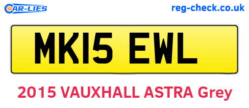 MK15EWL are the vehicle registration plates.