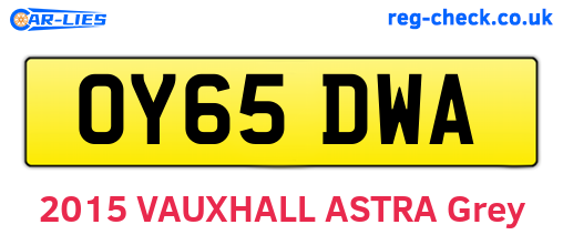 OY65DWA are the vehicle registration plates.