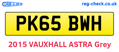 PK65BWH are the vehicle registration plates.