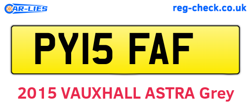 PY15FAF are the vehicle registration plates.