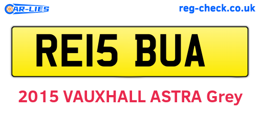 RE15BUA are the vehicle registration plates.