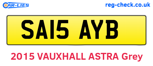 SA15AYB are the vehicle registration plates.