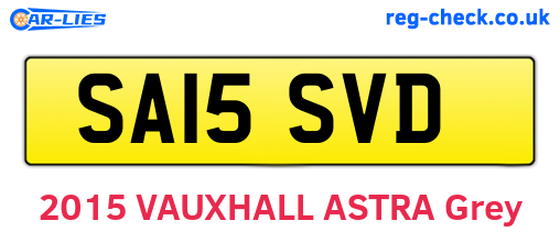 SA15SVD are the vehicle registration plates.
