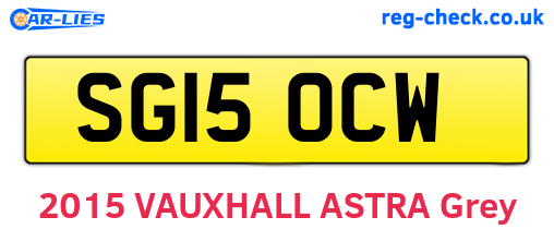SG15OCW are the vehicle registration plates.