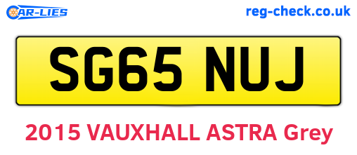 SG65NUJ are the vehicle registration plates.