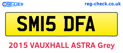 SM15DFA are the vehicle registration plates.