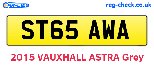 ST65AWA are the vehicle registration plates.