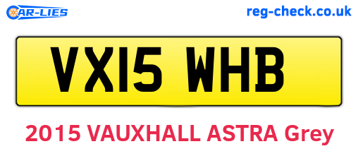 VX15WHB are the vehicle registration plates.