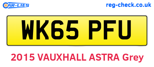 WK65PFU are the vehicle registration plates.