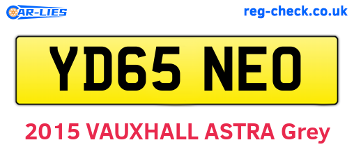 YD65NEO are the vehicle registration plates.