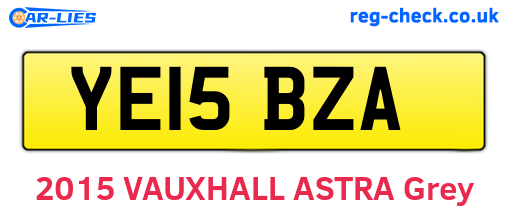 YE15BZA are the vehicle registration plates.