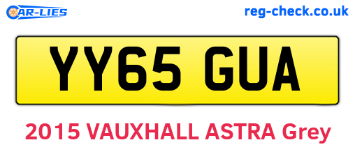 YY65GUA are the vehicle registration plates.