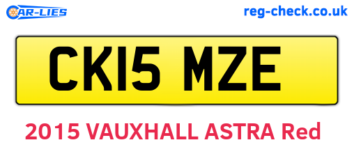 CK15MZE are the vehicle registration plates.