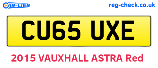 CU65UXE are the vehicle registration plates.