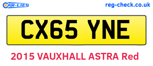CX65YNE are the vehicle registration plates.
