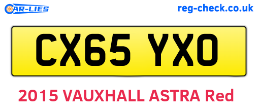 CX65YXO are the vehicle registration plates.