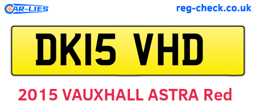 DK15VHD are the vehicle registration plates.