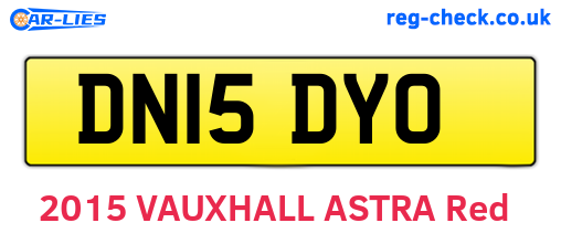 DN15DYO are the vehicle registration plates.