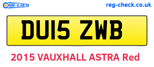 DU15ZWB are the vehicle registration plates.