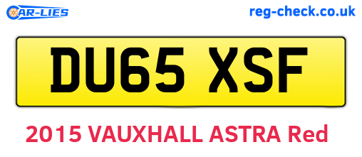 DU65XSF are the vehicle registration plates.