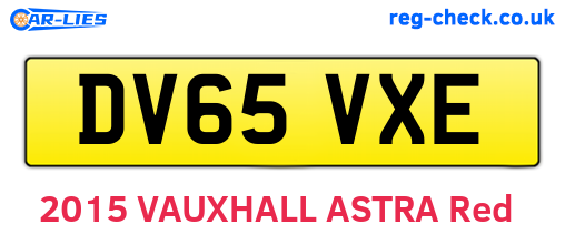 DV65VXE are the vehicle registration plates.
