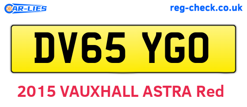DV65YGO are the vehicle registration plates.