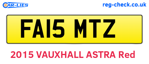 FA15MTZ are the vehicle registration plates.