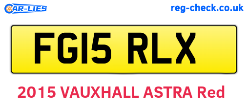 FG15RLX are the vehicle registration plates.