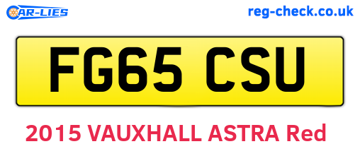 FG65CSU are the vehicle registration plates.