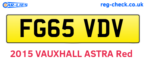FG65VDV are the vehicle registration plates.