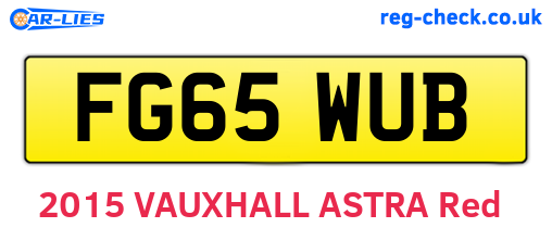 FG65WUB are the vehicle registration plates.