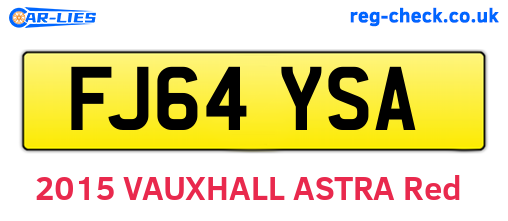 FJ64YSA are the vehicle registration plates.