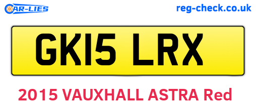GK15LRX are the vehicle registration plates.