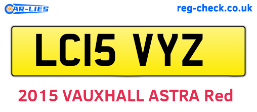 LC15VYZ are the vehicle registration plates.