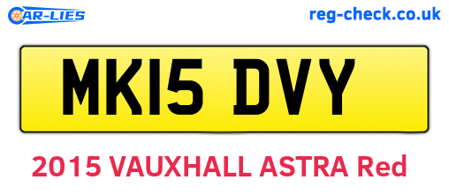 MK15DVY are the vehicle registration plates.