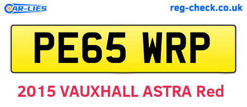 PE65WRP are the vehicle registration plates.
