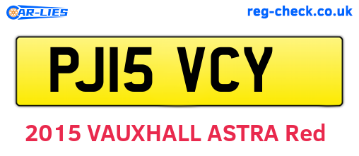 PJ15VCY are the vehicle registration plates.