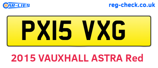 PX15VXG are the vehicle registration plates.