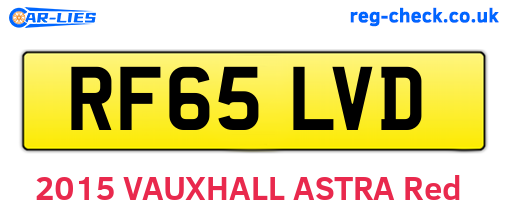 RF65LVD are the vehicle registration plates.