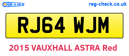 RJ64WJM are the vehicle registration plates.
