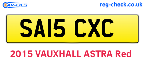SA15CXC are the vehicle registration plates.
