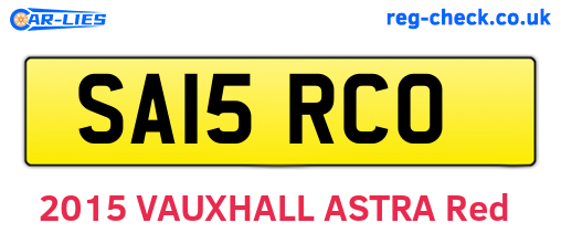 SA15RCO are the vehicle registration plates.