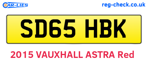 SD65HBK are the vehicle registration plates.