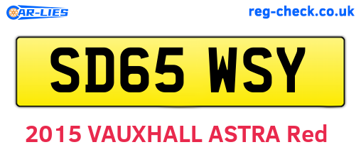 SD65WSY are the vehicle registration plates.